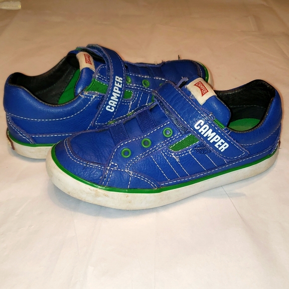 Camper KIDS Pursuit Leather Sneakers 1 Touch Strap Fastening BLUE 29 BOYS - Picture 3 of 13